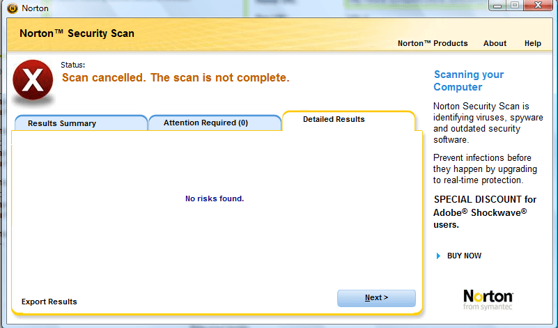 suddenly have norton security scan on my computer