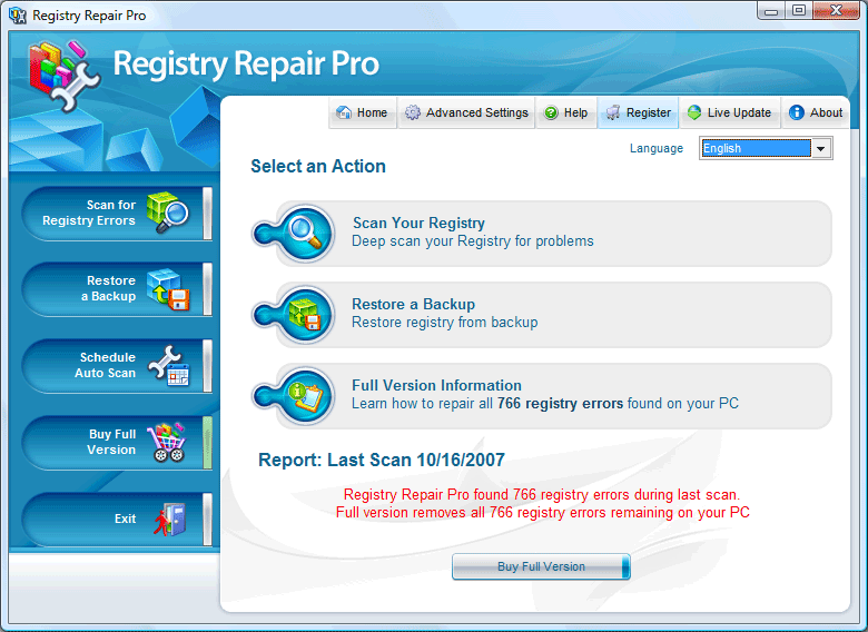 free registry repair software vista