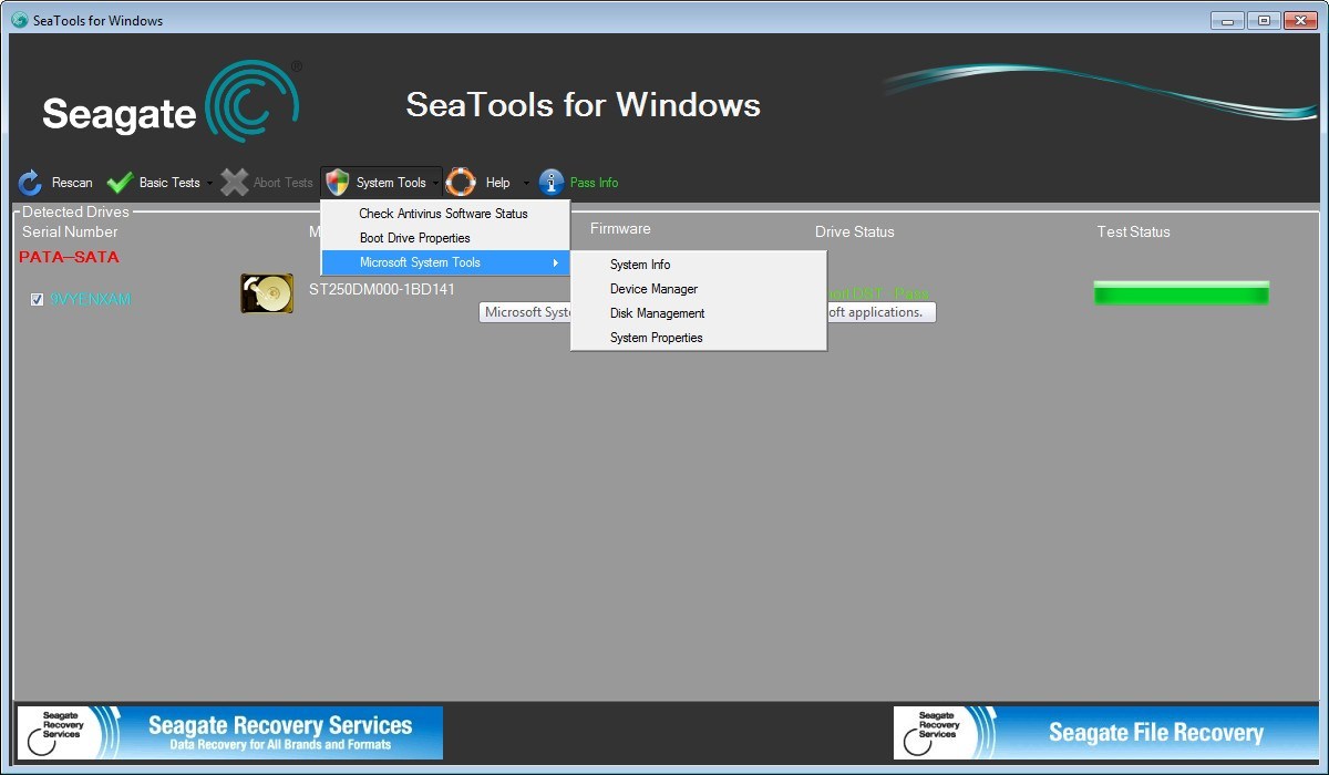 seagate seatools graphical for windows