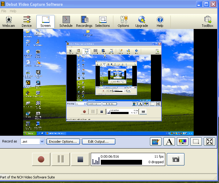debut video capture software version