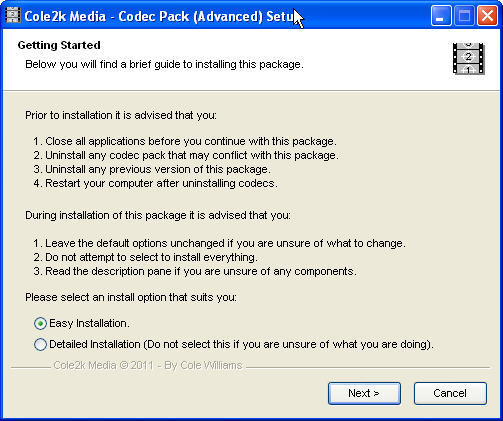 cole2k media advanced codec pack
