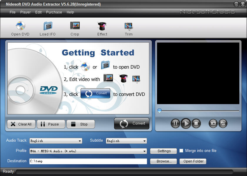 set name format for dvd audio extractor