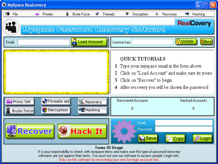 MySpace Realcovery - Screenshot #2.