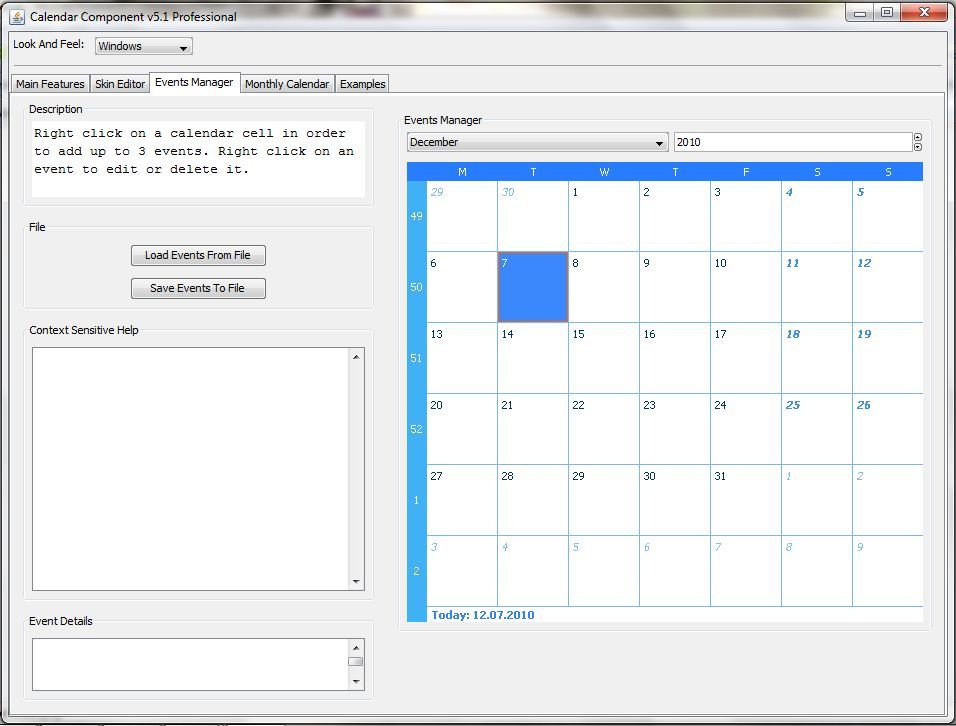 Calendar Component Professional latest version Get best Windows software