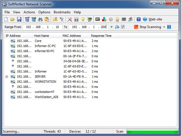 softperfect network scanner host friendly name