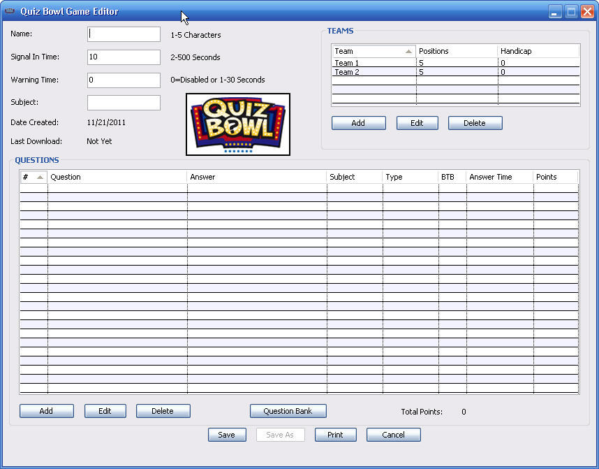 Quiz Bowl download for free GetWinPCSoft