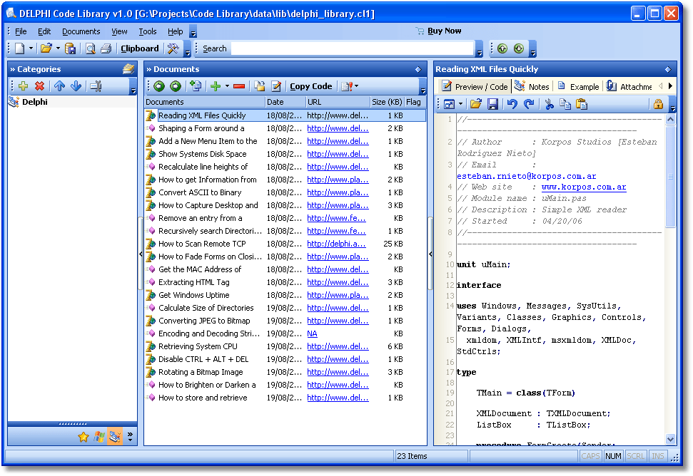 source code program database delphi