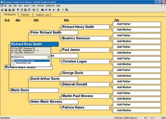 Family Tree Heritage download for free - GetWinPCSoft