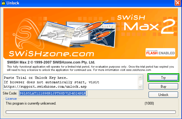 swishmax 4 registration key