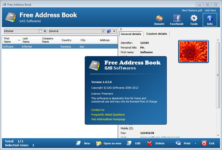 Free Address Book download for free - GetWinPCSoft