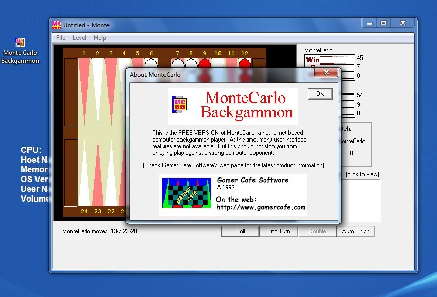 Monte Carlo Backgammon download for free GetWinPCSoft