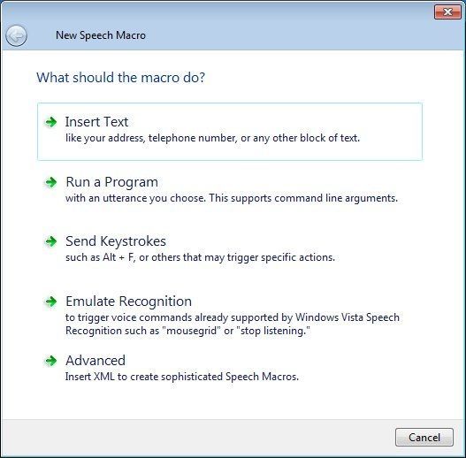 Windows speech recognition