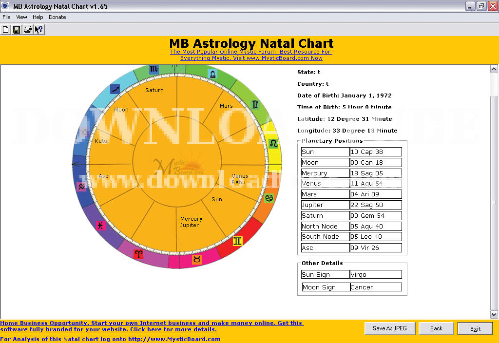 astrology birth chart software
