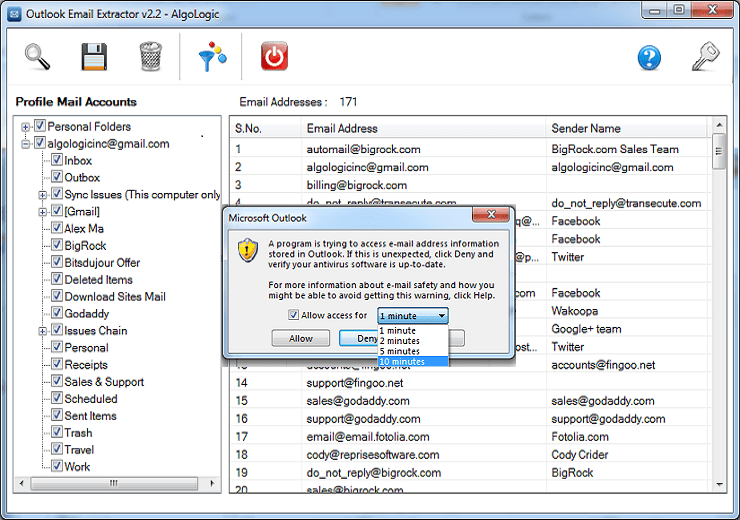 outlook email address extractor 2.1.1