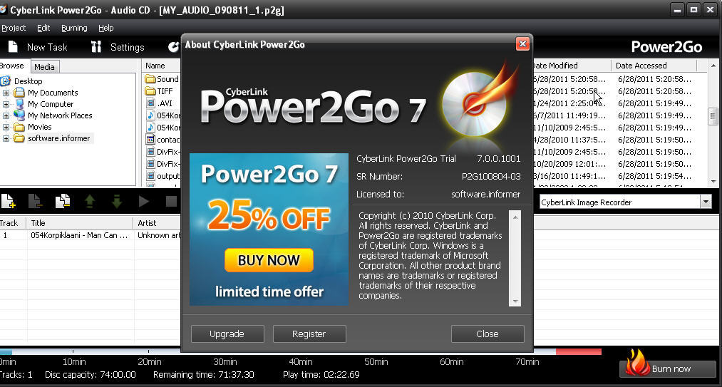 cyberlink power2go 8 download free