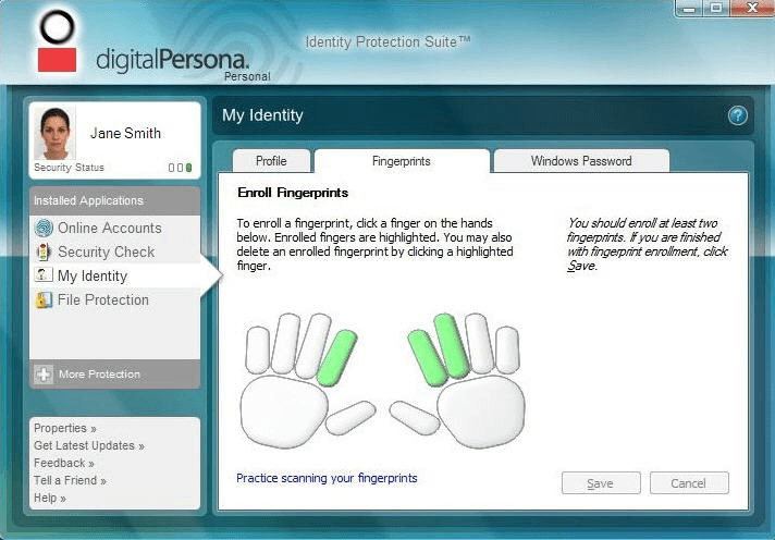digital persona fingerprint reader software windows 10
