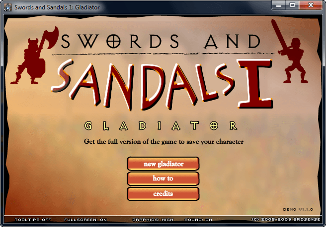 Swords and Sandals download free - GetWinPCSoft