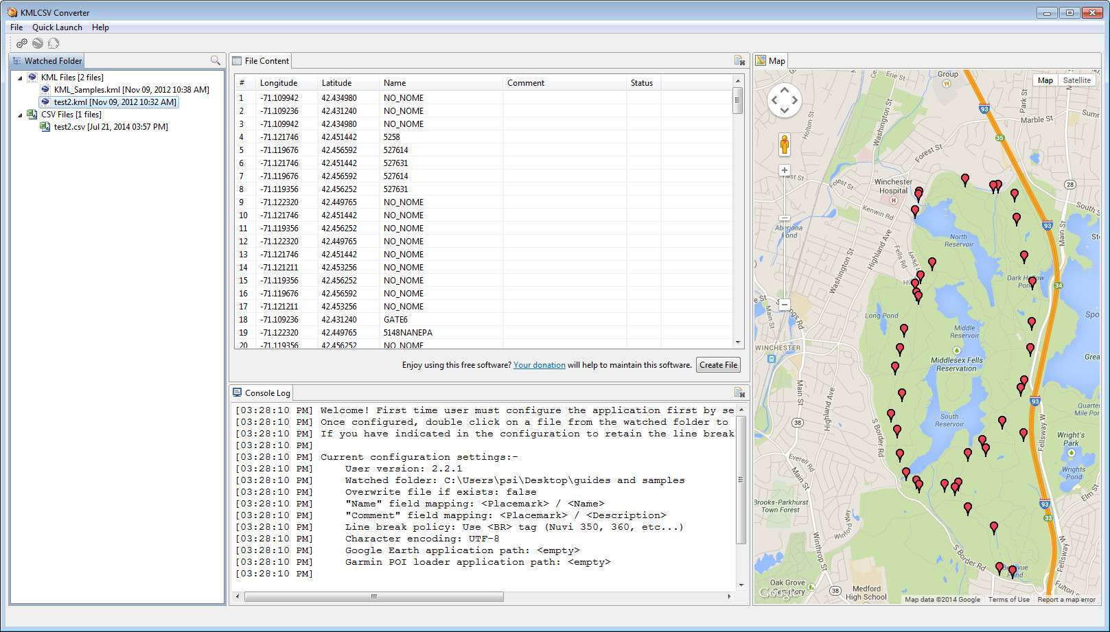 kml csv converter free download