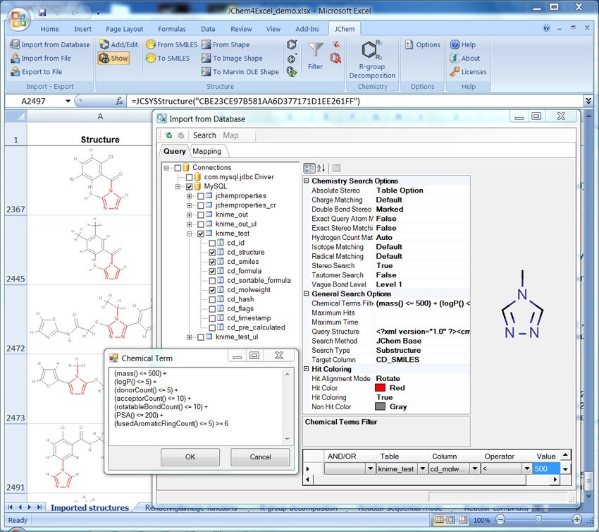 ChemAxon JChem for Excel latest version - Get best Windows software