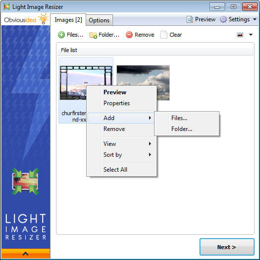 light size image resizer