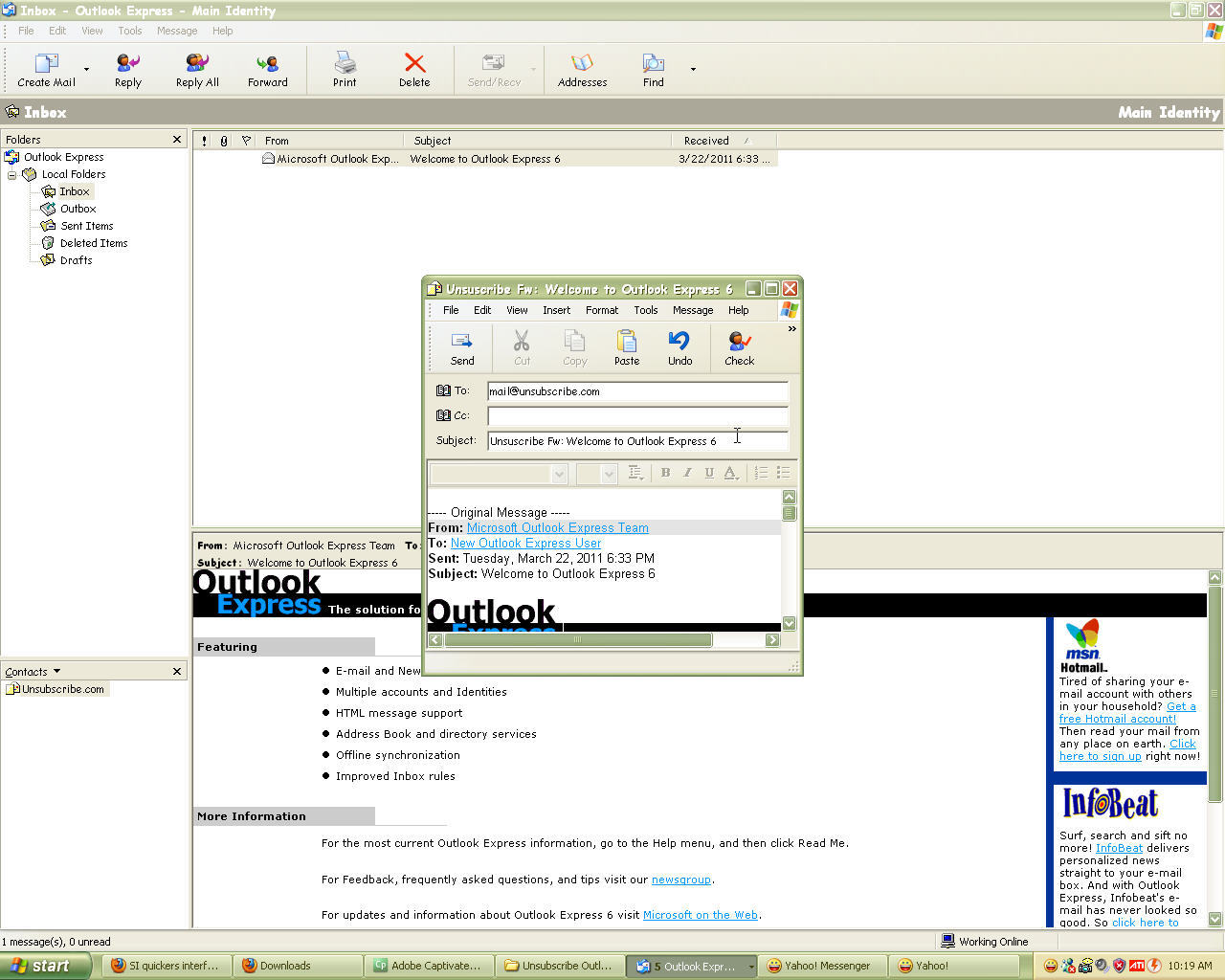 outlook ans iscribe