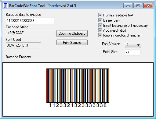 BarCodeWiz Interleaved of 5 Barcode Fonts latest version - Get best ...