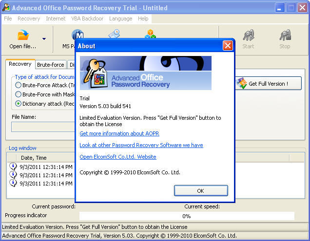 recover microsoft office password