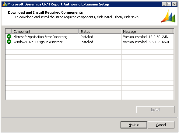 microsoft dynamics crm reporting extensions
