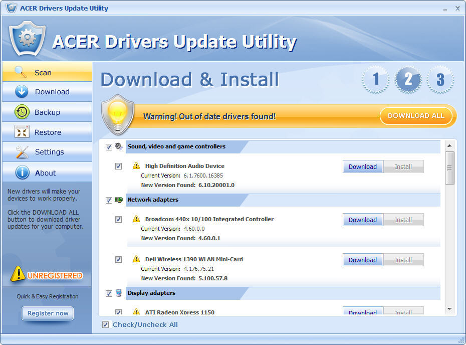 acer windows 7 drivers download