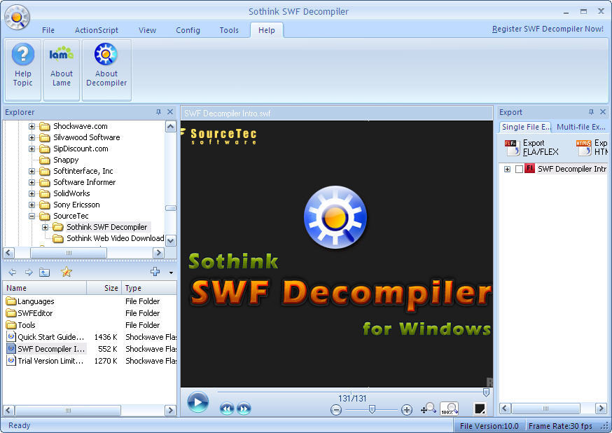 sothink swf decompiler stuck on loading