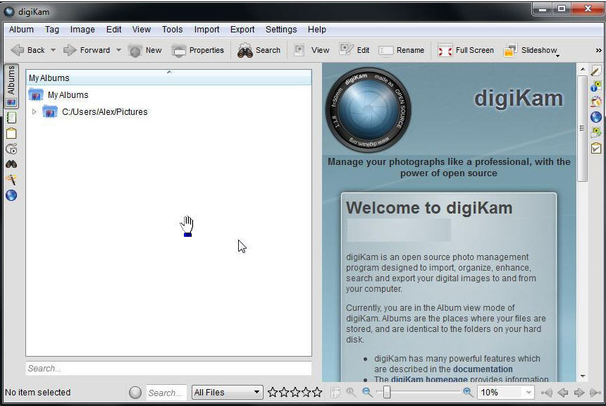 digikam define pictures as a set