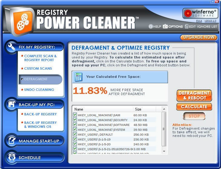 Winferno Registry Power Cleaner latest version - Get best Windows software