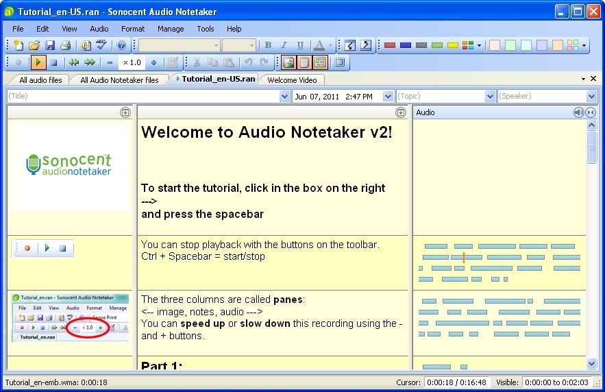 sonocent audio notetaker computer application homepage