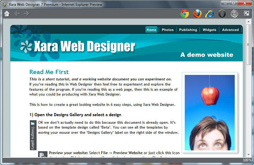 free templates for xara web designer