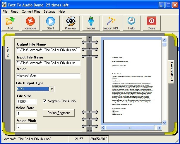 Text-To-Audio download for free - GetWinPCSoft