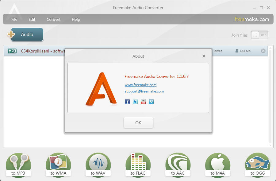 Freemake Audio Converter download for free - GetWinPCSoft