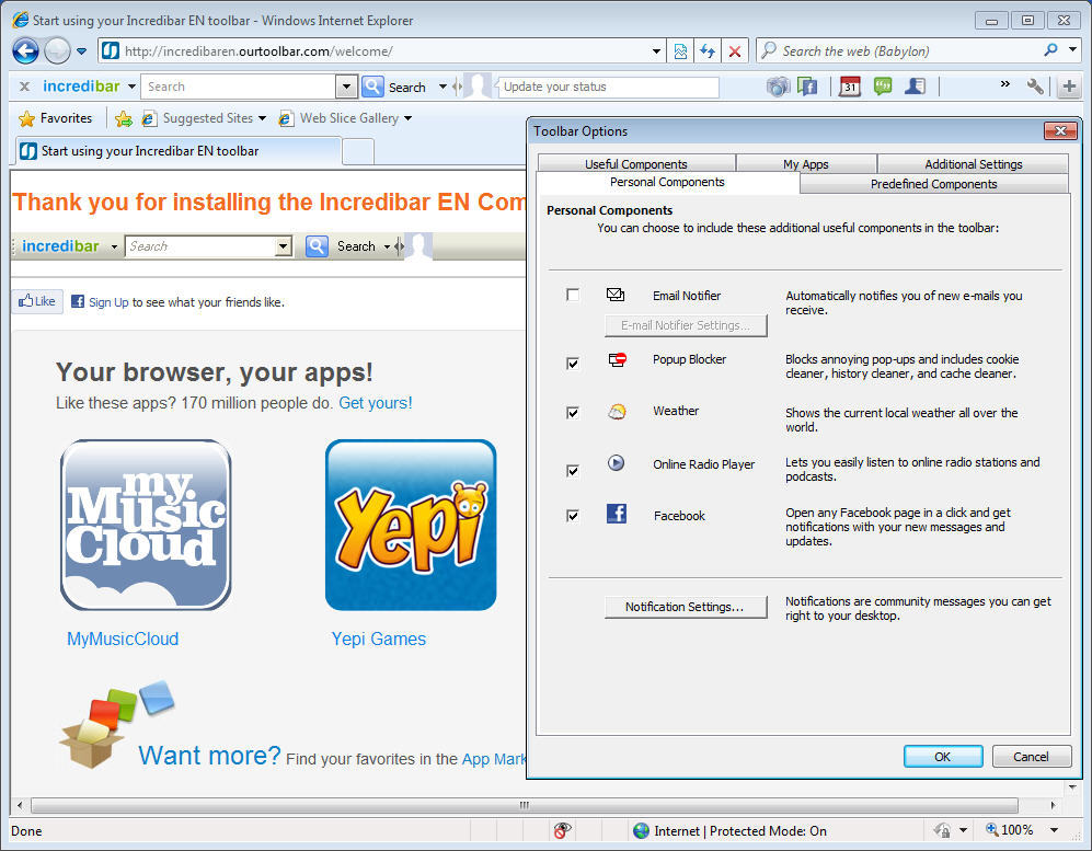 install windows 7 toolbar