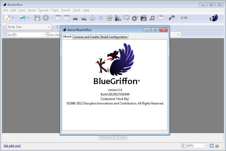 errors with bluegriffon