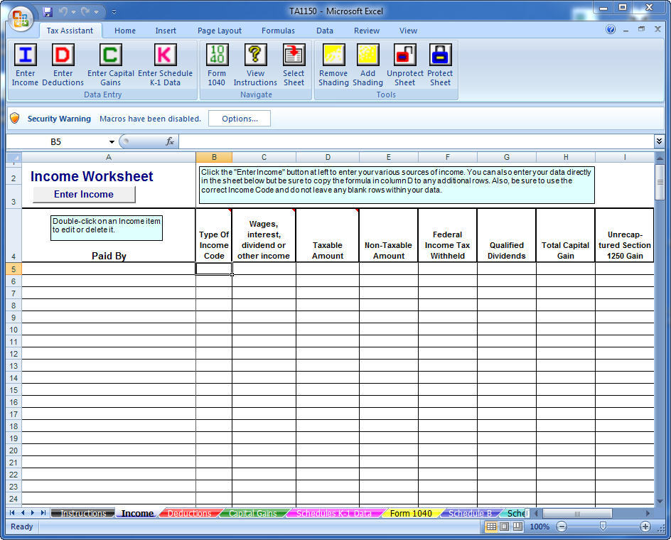 Tax Assistant for Excel - latest version - Get best Windows software