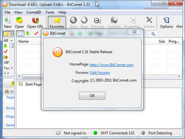 download the new version for windows BitComet 2.03