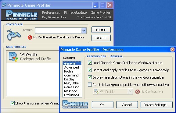 pinnacle game profiler vs xpadder