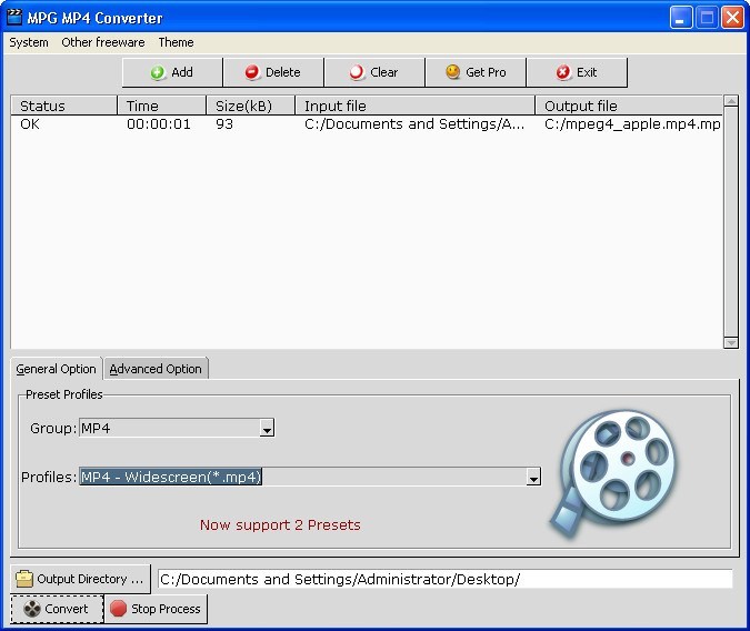 convert mp4 to mpg4