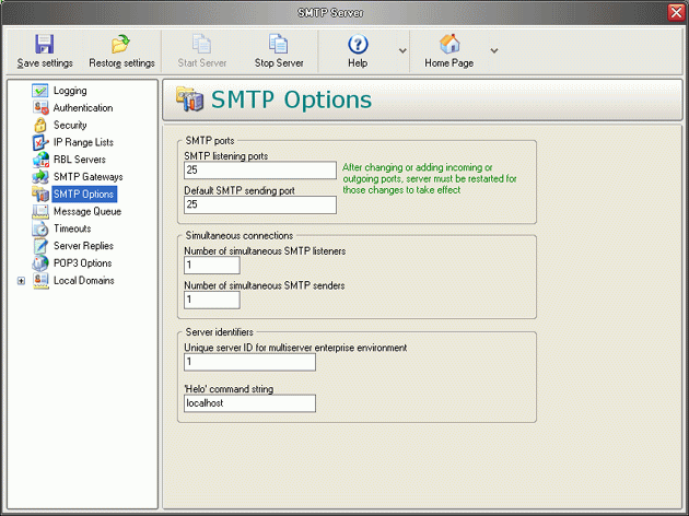 Настройка smtp windows 10