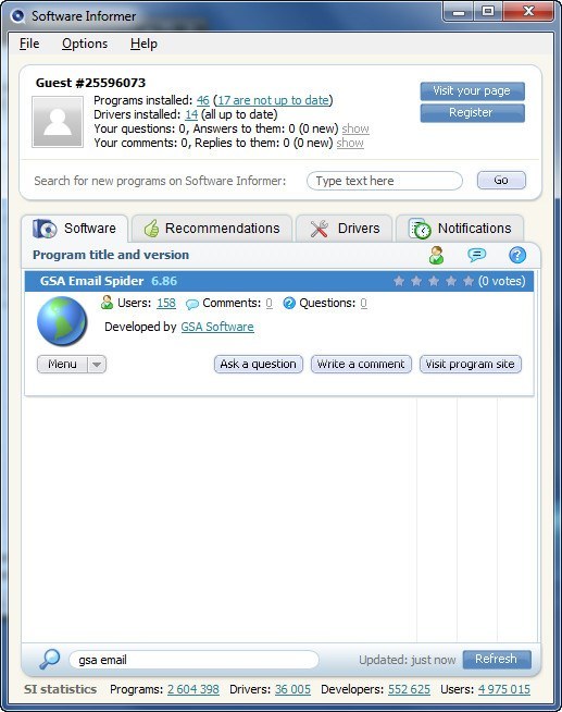gsa email spider 7.10 serial