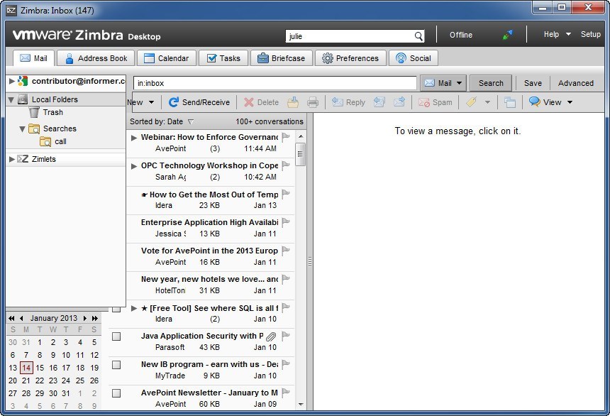 zimbra desktop mail merge