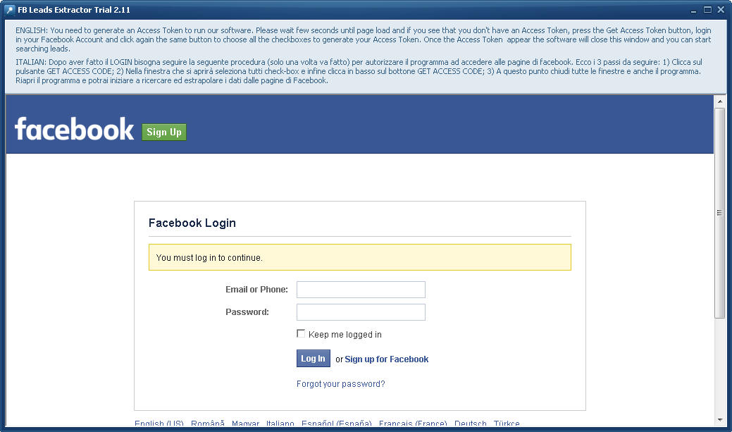 fb leads extractor license