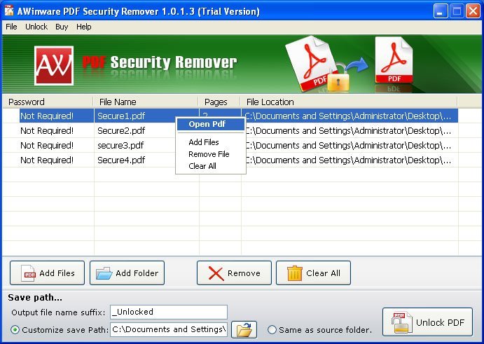 Secure remove. Security pdf.