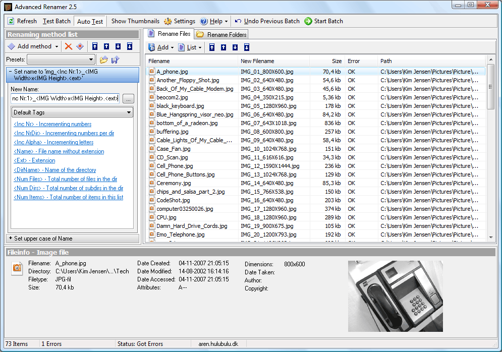 Advanced Renamer 3.92 for windows download