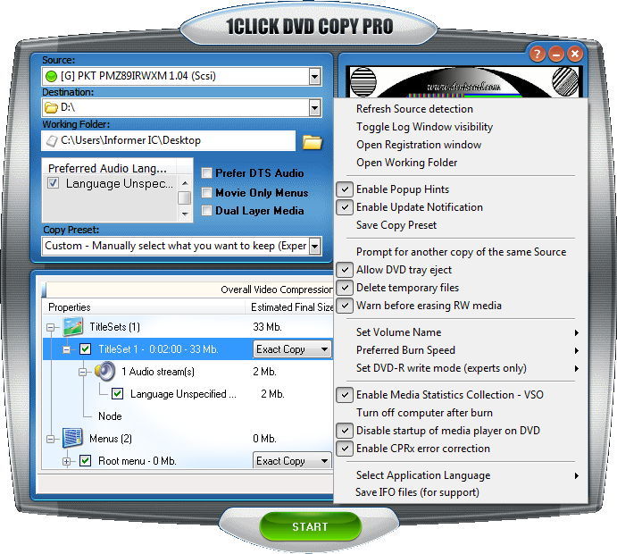 free 1click dvd copy pro