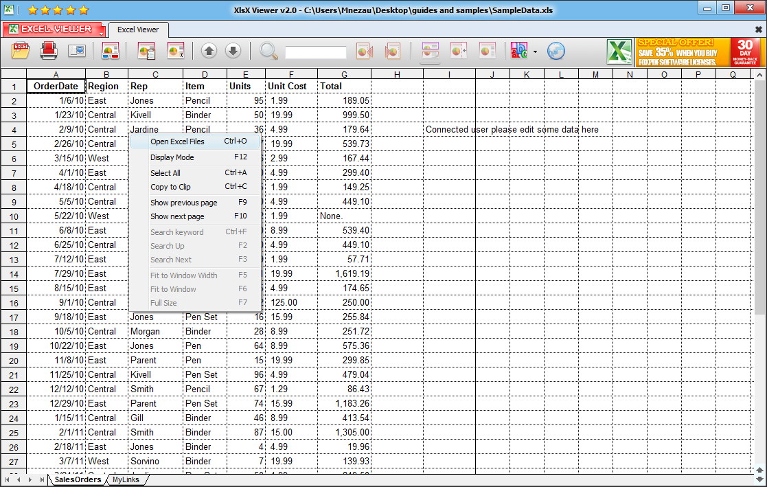 excel online open file